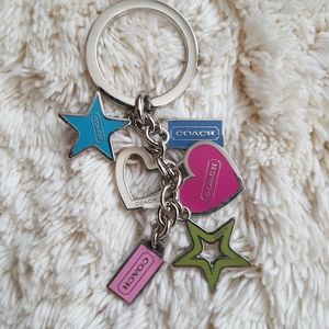 Vintage Y2K Coach stars and hearts charm keychain